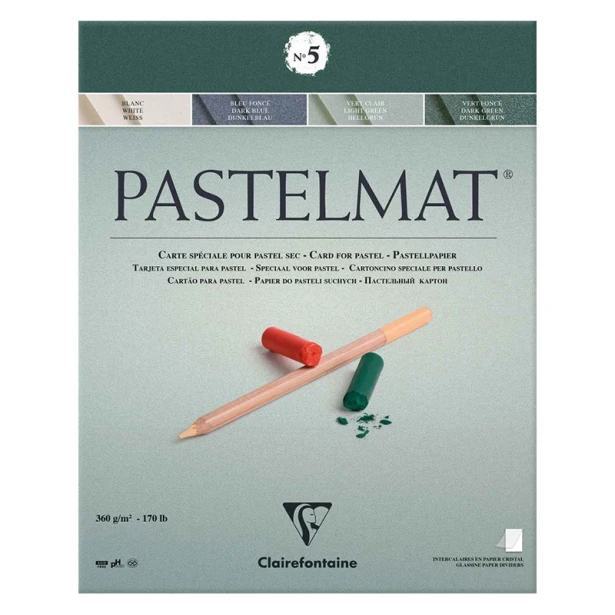 Pastelmat green tones, blok do pasteli Clairefontaine, 30/40 cm