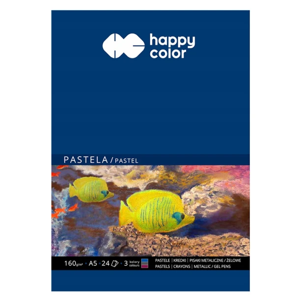 Blok do pasteli Happy Color A5, 24 ark., 160 g/m², 3 kolory