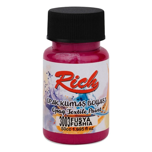 3003 Fuchsia, kryjąca farba do tkanin Rich, 50 ml