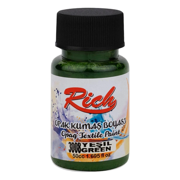 03468 Green, kryjąca farba do tkanin Rich, 50 ml