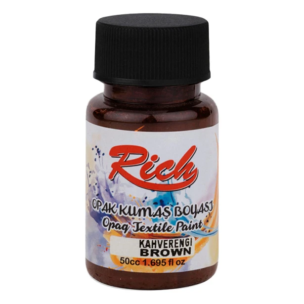 03472 Brown, kryjąca farba do tkanin Rich, 50 ml