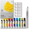 Farby akrylowe Galeria Acrylic Essentials, 10 x 12 ml + akcesoria