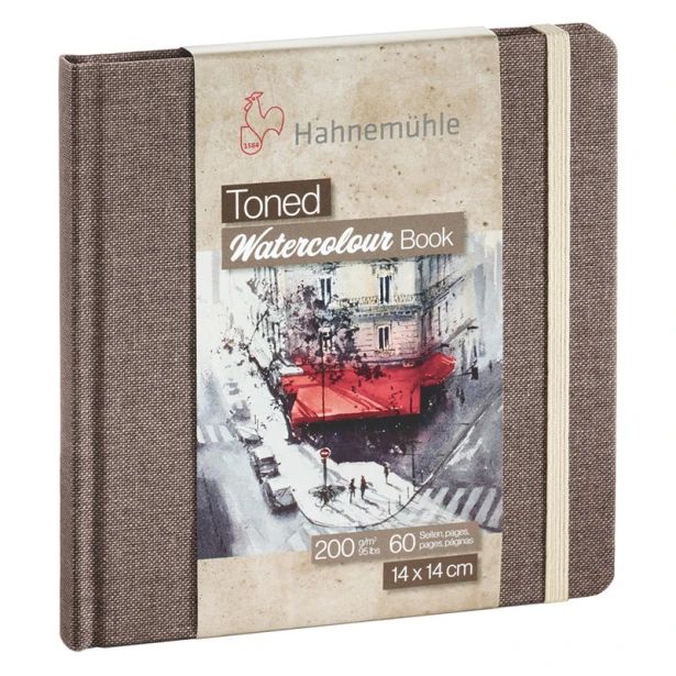 Toned Watercolur Book Hahnemuhle, twarda oprawa 14 x 14 cm