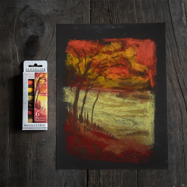 Autumnal Landscape, pastele suche Sennelier, 6 kolorów – połówki