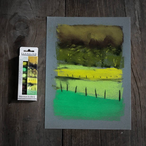 Spring Countryside, pastele suche Sennelier, 6 kolorów – połówki