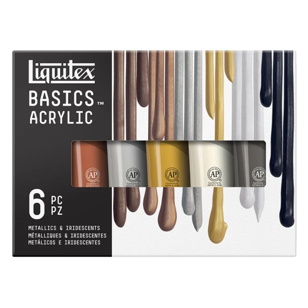 Farby akrylowe Liquitex Metallic, 6 x 118 ml