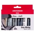 Farby akrylowe Talens Amsterdam Grey Mixing, 6 x 20 ml