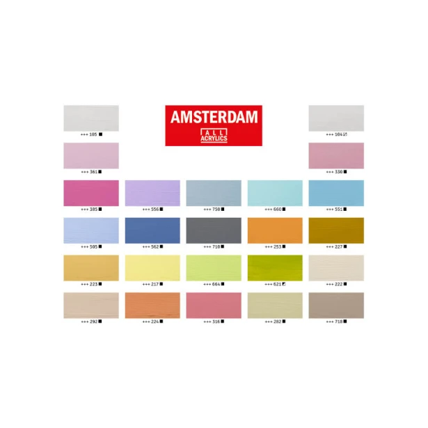 Farby akrylowe Talens Amsterdam Soft Colours, 24 x 20 ml