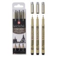 Set of 3 Architecture 08/10/12 Pigma Micron Sakura, 3 szt.
