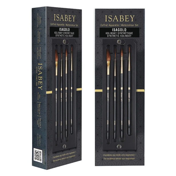 ISAGOLD pędzle do akwareli ISABEY, 4 sztuki