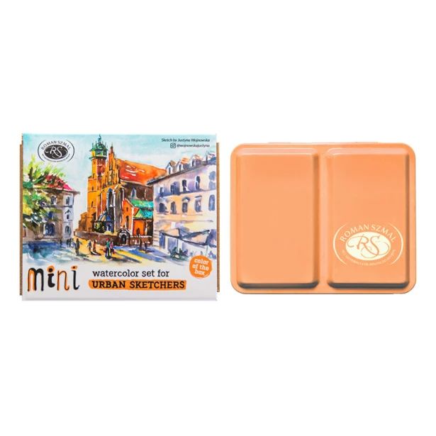 Mini Urban Sketchers Set APRICOT, akwarele Aquarius 8 kol.