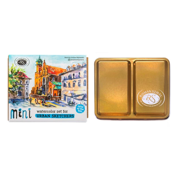 Mini Urban Sketchers Set GOLD, akwarele Aquarius 8 kol.
