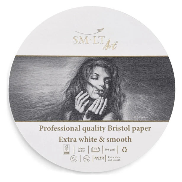 Professional Bristol SMLT, okrągłe arkusze, średnica 16 cm