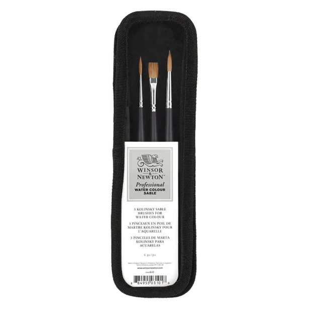 Zestaw pędzli Professional Watercolour W&amp;N, 3 sztuki