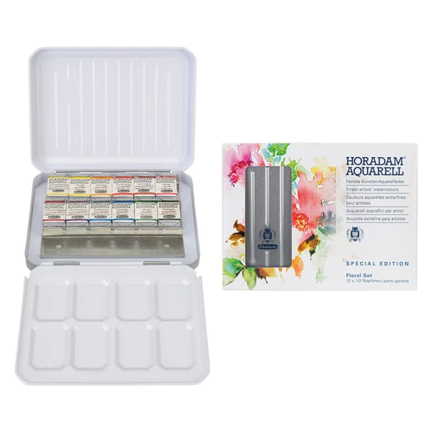 Zestaw akwareli Horadam Floral Set, 12 półkostek