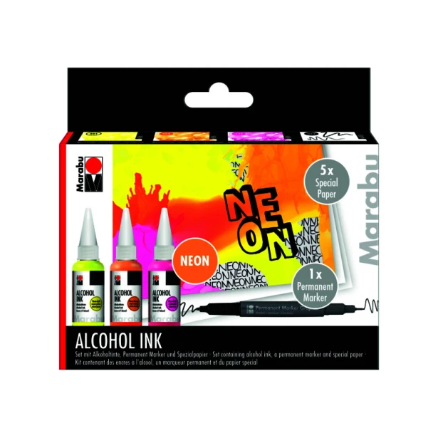 Tusze alkoholowe Neon Alkohol Ink Marabu, 3 x 20 ml