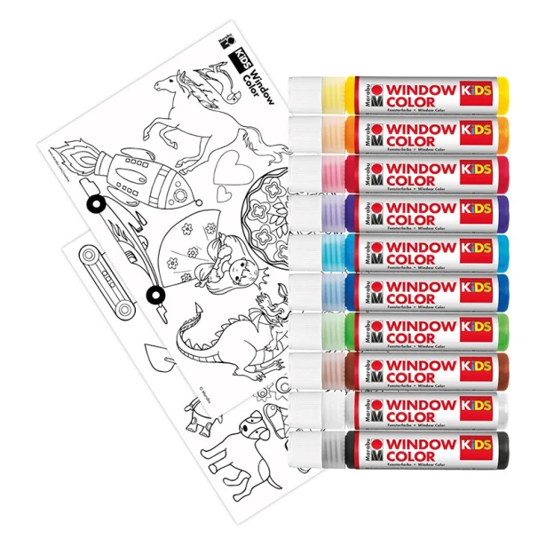 Favourites, farby witrażowe Window Color Marabu 10 x 25 ml