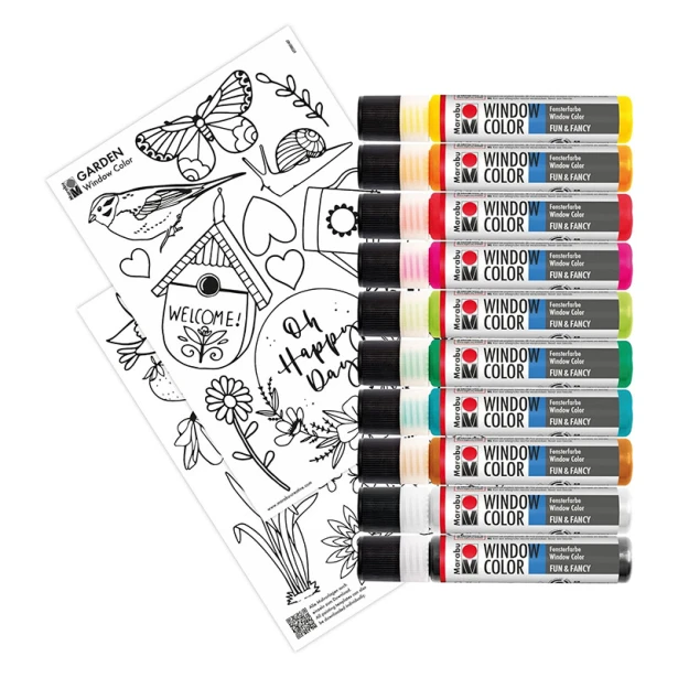 Garden, farby witrażowe Window Color Marabu 10 x 25 ml