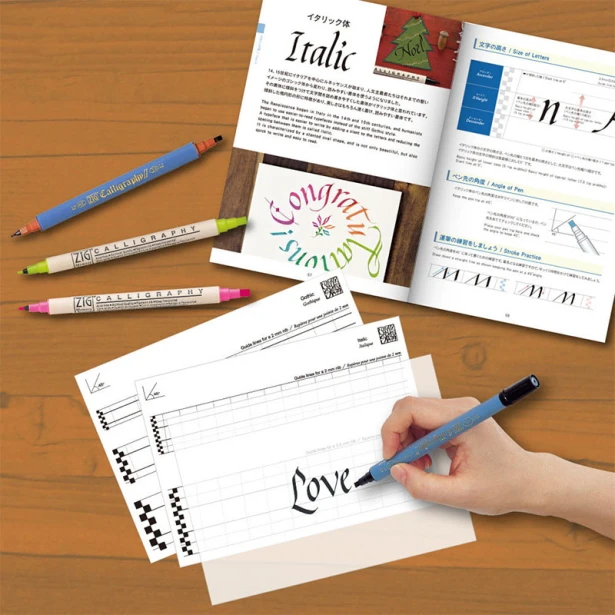 Calligraphy Starter Kit, zeszyt ćwiczeń, Kuretake