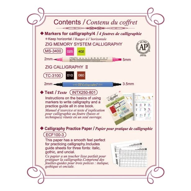 Calligraphy Starter Kit, zeszyt ćwiczeń, Kuretake