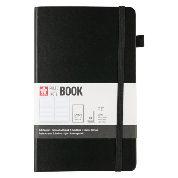 Szkicownik Ruled Book Sakura, 13 x 21 cm / Black