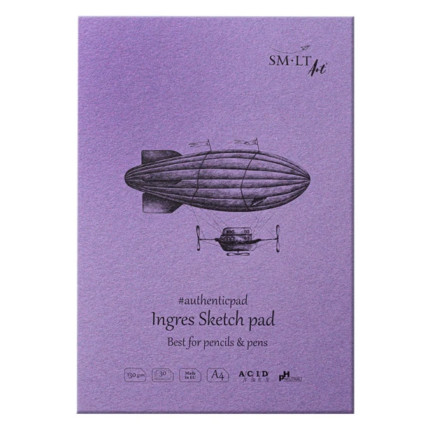 Szkicownik Ingres SMLT, klejony A4, 30 ark. 130 g/m²