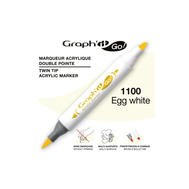 1100 Egg White, dwustronny pisak akrylowy Graph'it Go!
