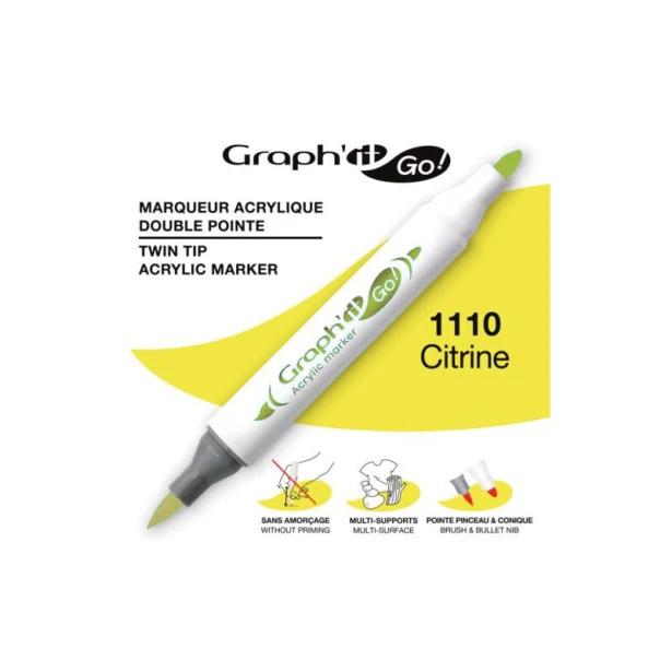 1110 Citrine, dwustronny pisak akrylowy Graph'it Go!