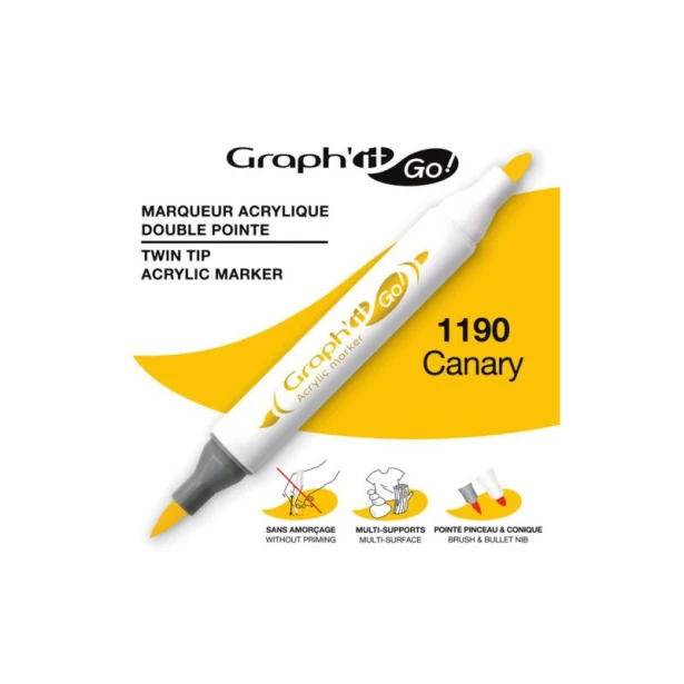 1190 Canary, dwustronny pisak akrylowy Graph'it Go!