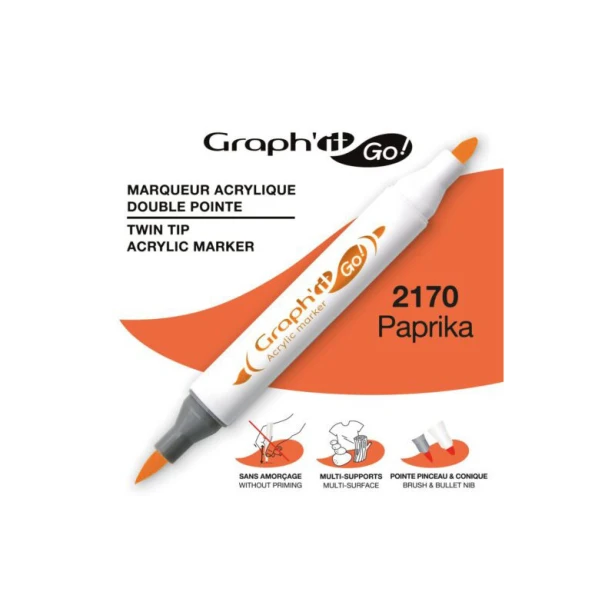 2170 Paprika, dwustronny pisak akrylowy Graph'it Go!