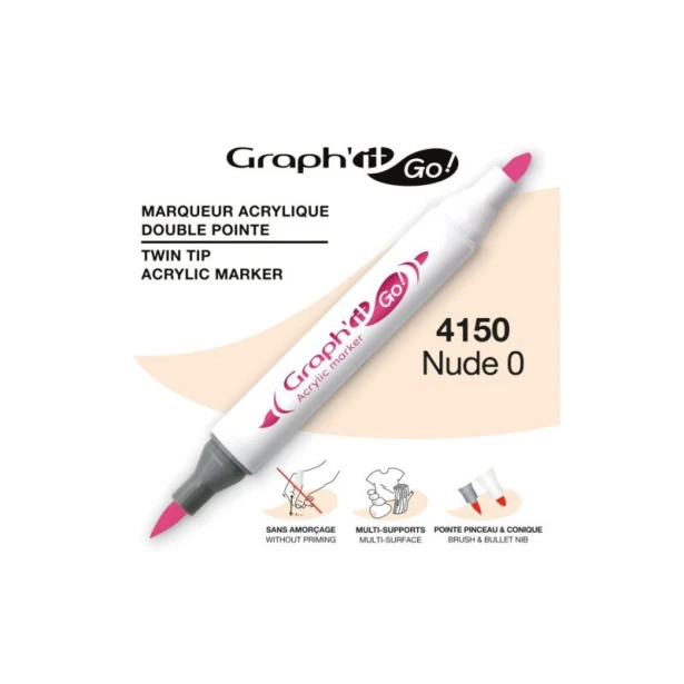 4150 Nude 0, dwustronny pisak akrylowy Graph'it Go!