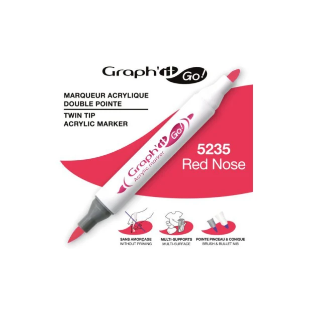 5235 Red Nose, dwustronny pisak akrylowy Graph'it Go!