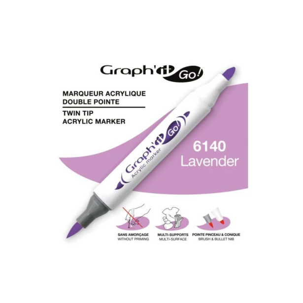 6140 Lavender, dwustronny pisak akrylowy Graph'it Go!
