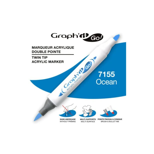 7155 Ocean, dwustronny pisak akrylowy Graph'it Go!