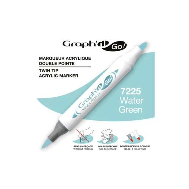 7225 Water Green, dwustronny pisak akrylowy Graph'it Go!