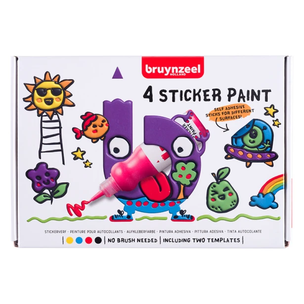Sticker Paint, farby dla dzieci Bruynzeel 4 x 50 ml
