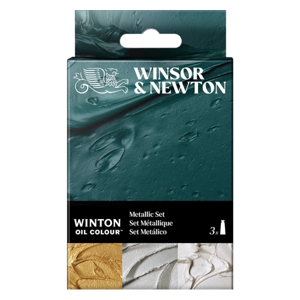 Metallic Set, farby olejne Winton W&amp;N 3 x 37 ml