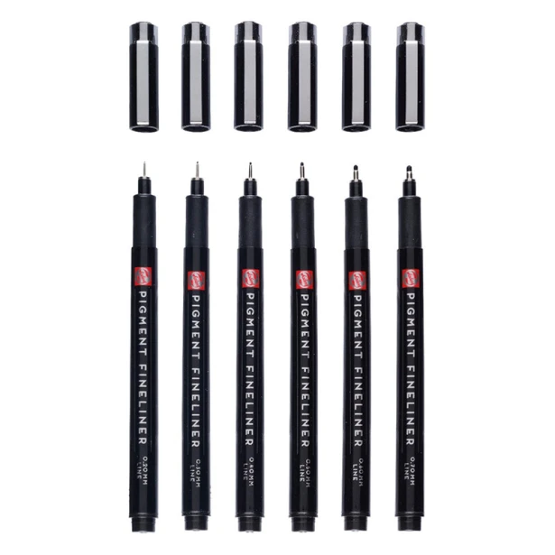 Zestaw cienkopisów Pigment Fineliner Talens, 6 sztuk