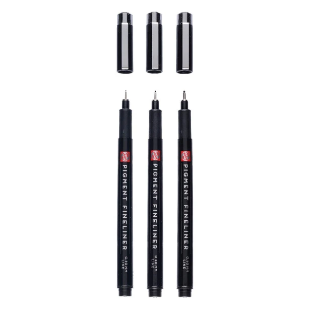 Medium, cienkopisy Pigment Fineliner Talens, 3 sztuki