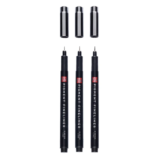 Fine, cienkopisy Pigment Fineliner Talens, 3 sztuki