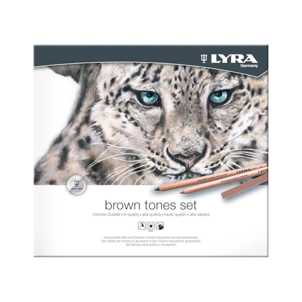 Zestaw rysunkowy Brown Tones Set Lyra, 25 elem.