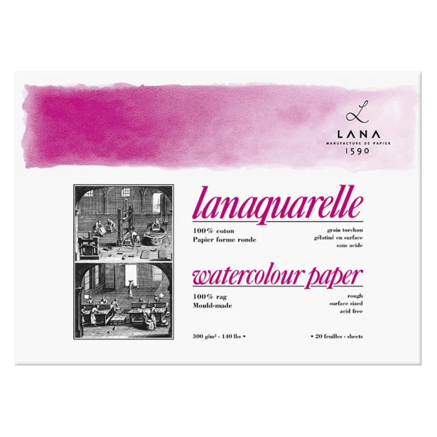 Blok do akwareli Lanaquarelle R, 300g/m², 20 ark. 36 x 51 cm