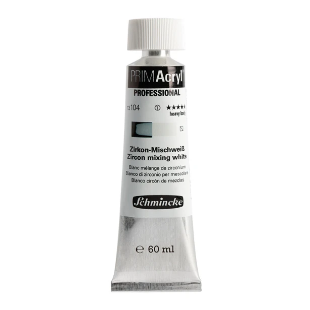 104 Zircon Mixing White, PRIMAcryl heavy body, Schmincke 60 ml