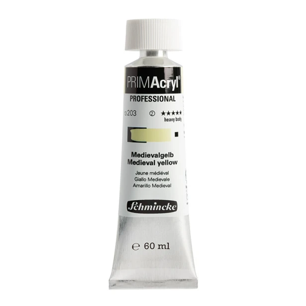 203 Medieval Yellow, PRIMAcryl heavy body, Schmincke 60 ml