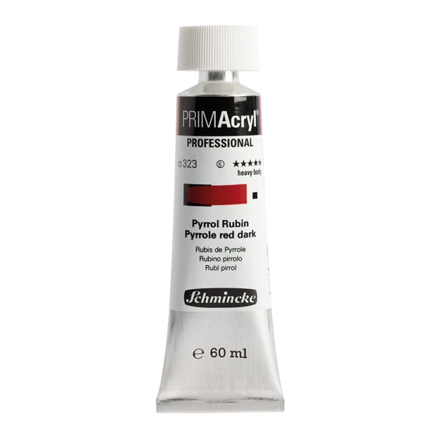323 Pyrrole Red Dark, PRIMAcryl heavy body, Schmincke 60 ml