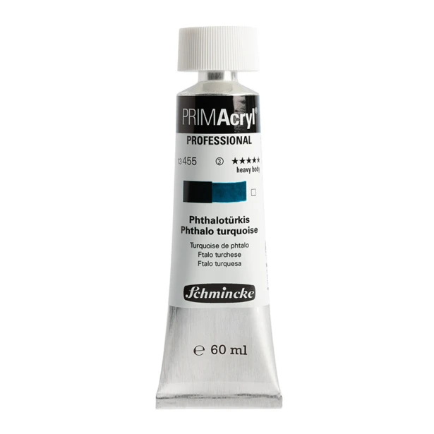 455 Phthalo Turquoise, PRIMAcryl heavy body, Schmincke 60 ml
