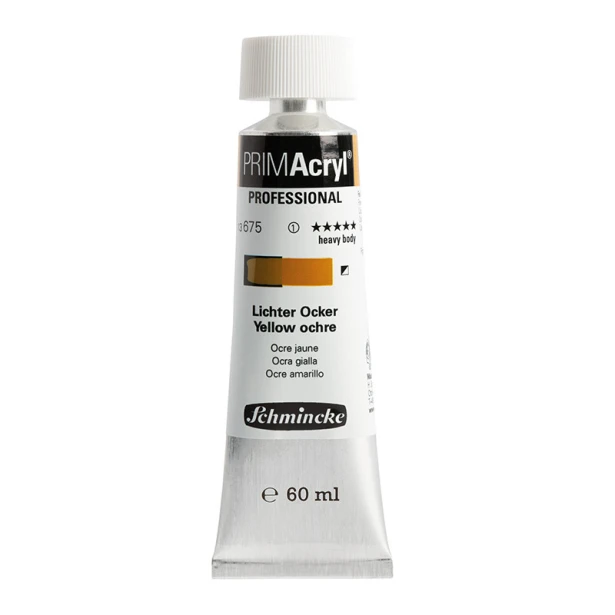 675 Yellow Ochre, PRIMAcryl heavy body, Schmincke 60 ml