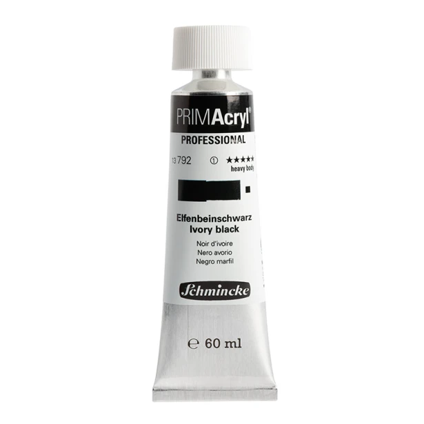 792 Ivory Black, PRIMAcryl heavy body, Schmincke 60 ml