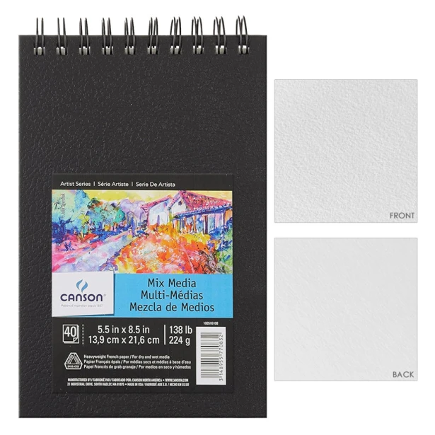 Blok Canson ART BOOK Mix Media, spirala, 40 ark. A5