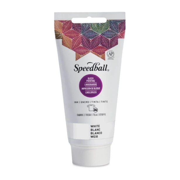 3573 White, farba do tkanin Block Printing, Speedball, 75 ml